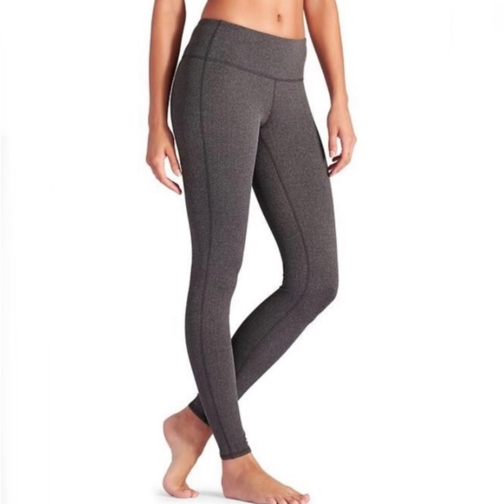 Athleta Stretchy Run Yoga Active Workout Herringbone Caturanga Tights Leggings M